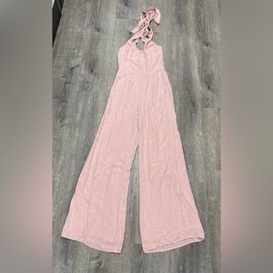 Lovers + Friends NWT Pink Halter Neck Jumpsuit